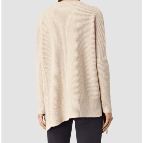 AllSaints Able Sweater Cold Shoulder Jumper Wool Alpaca Knit Cream Size Small - Picture 4 of 10